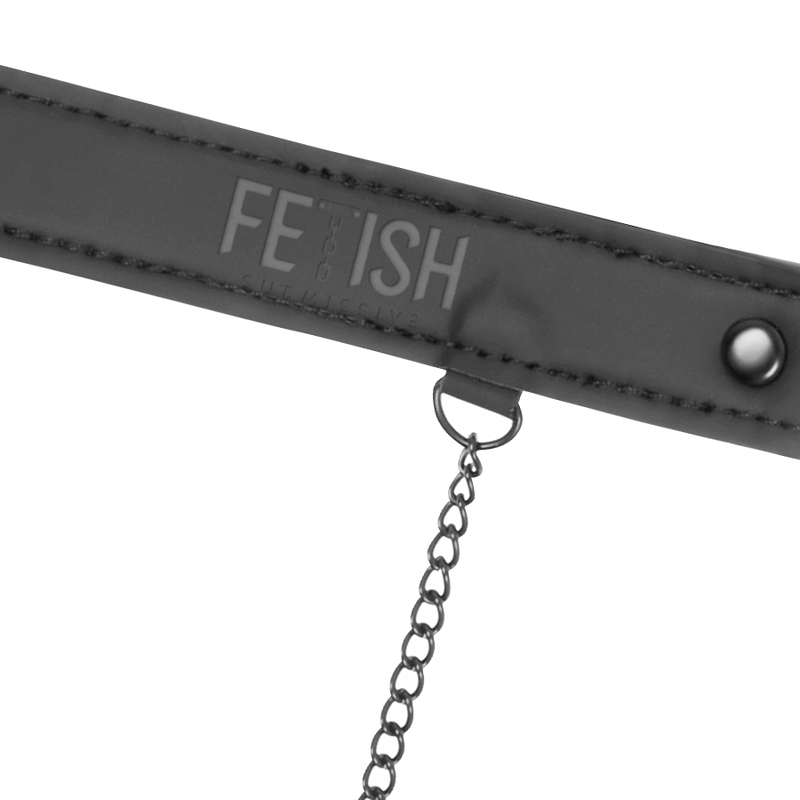 Bâillon Anneau BDSM Cuir Vegan avec Pinces à Tétons sur Chaîne - Fetish Submissive