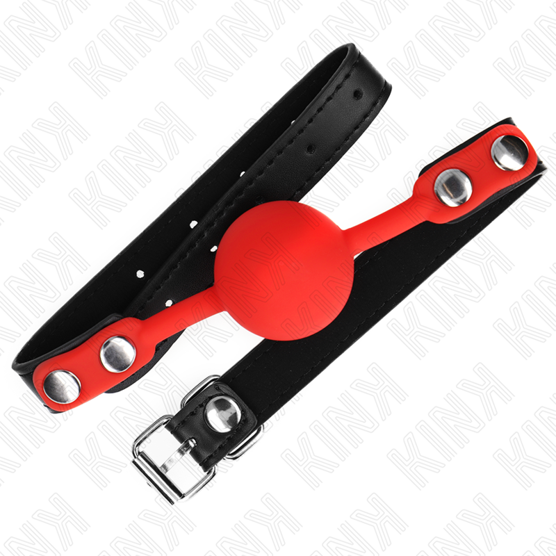 Bâillon Boule BDSM Silicone Rouge 4 cm Sangle Réglable - Kink