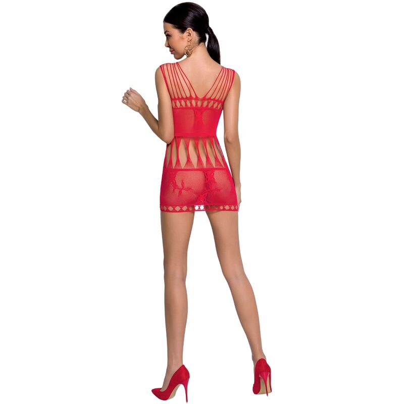 Bodystocking Mini-Robe BS090 Résille et Dentelle Taille Unique - Passion Woman