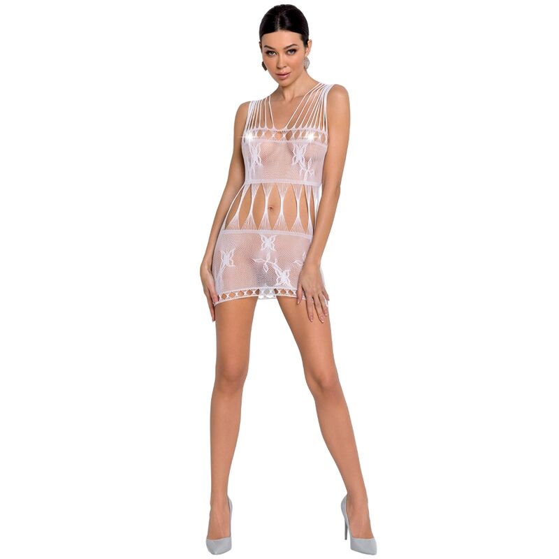 Bodystocking Mini-Robe BS090 Résille et Dentelle Taille Unique - Passion Woman