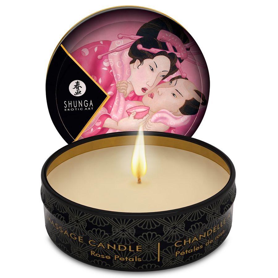 Bougie de Massage Mini Caresse Présentoir 24 Unités 6 Arômes - Shunga