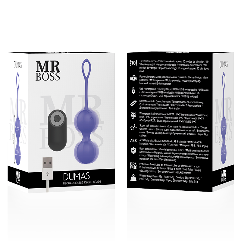 Boules de Kegel Vibrantes Dumas Télécommande 10 Modes IPX7 - Mr. Boss