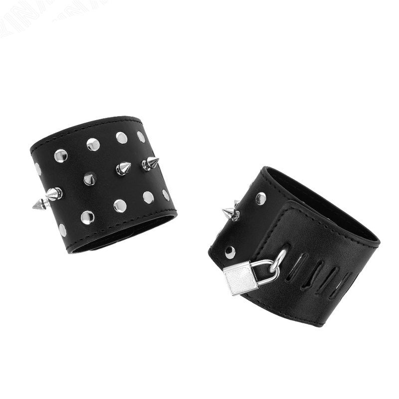 Bracelets de Poignet BDSM Punk à Pointes Réglables 25 x 6 cm - Kink