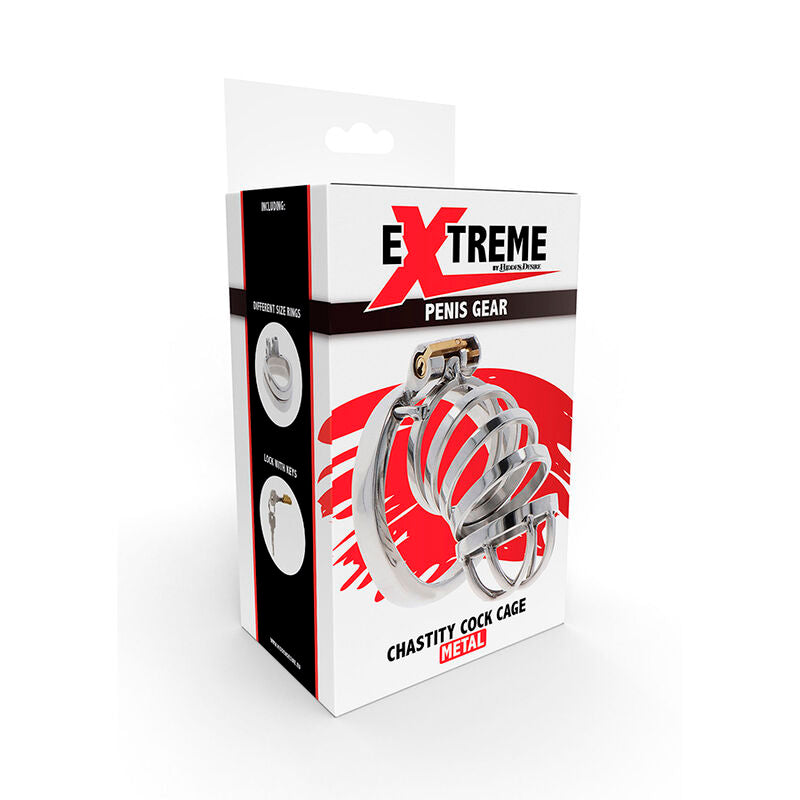 Cage de Chasteté Extreme Métal Inoxydable Verrouillage Sécurisé - Hidden Desire