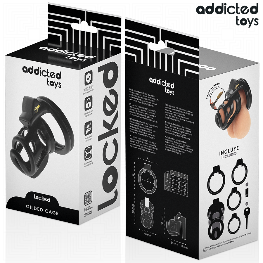 Cage de Chasteté Gilden Cage Métal Cadenas 2 Clés - Addicted Toys