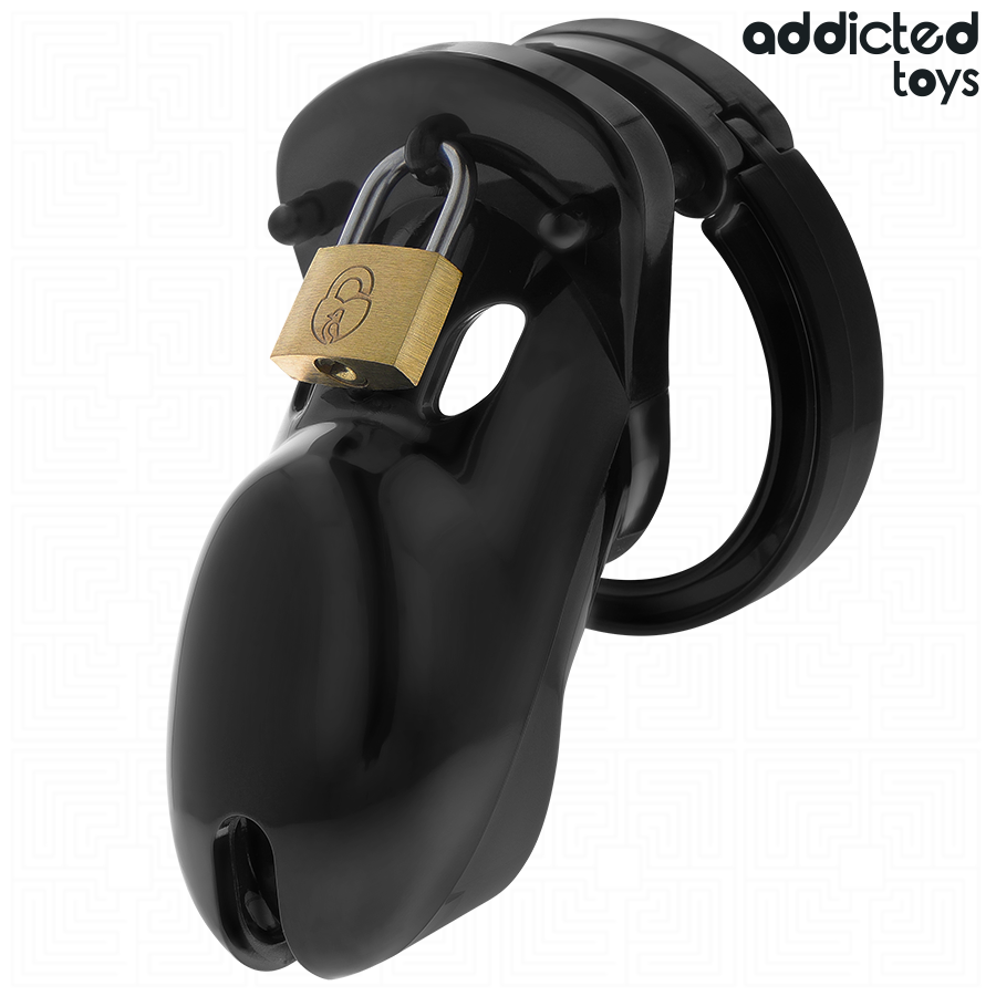 Cage de Chasteté Locked 10 cm 5 Anneaux Ajustables - Addicted Toys