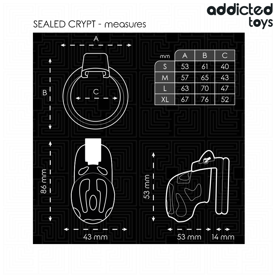 Cage de Chasteté Locked Verrouillable 4 Anneaux Cadenas - Addicted Toys