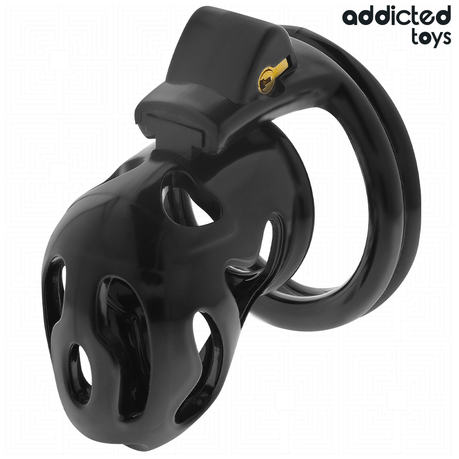 Cage de Chasteté Locked Verrouillable 4 Anneaux Cadenas - Addicted Toys