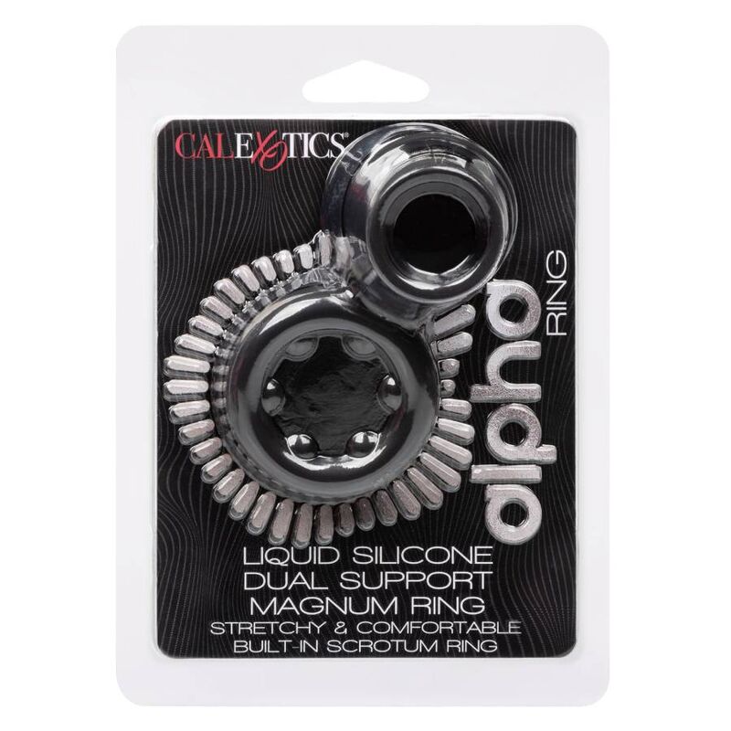 Cockring Alpha Dual Magnum Silicone Double Anneau avec Soutien Scrotum - CalExotics