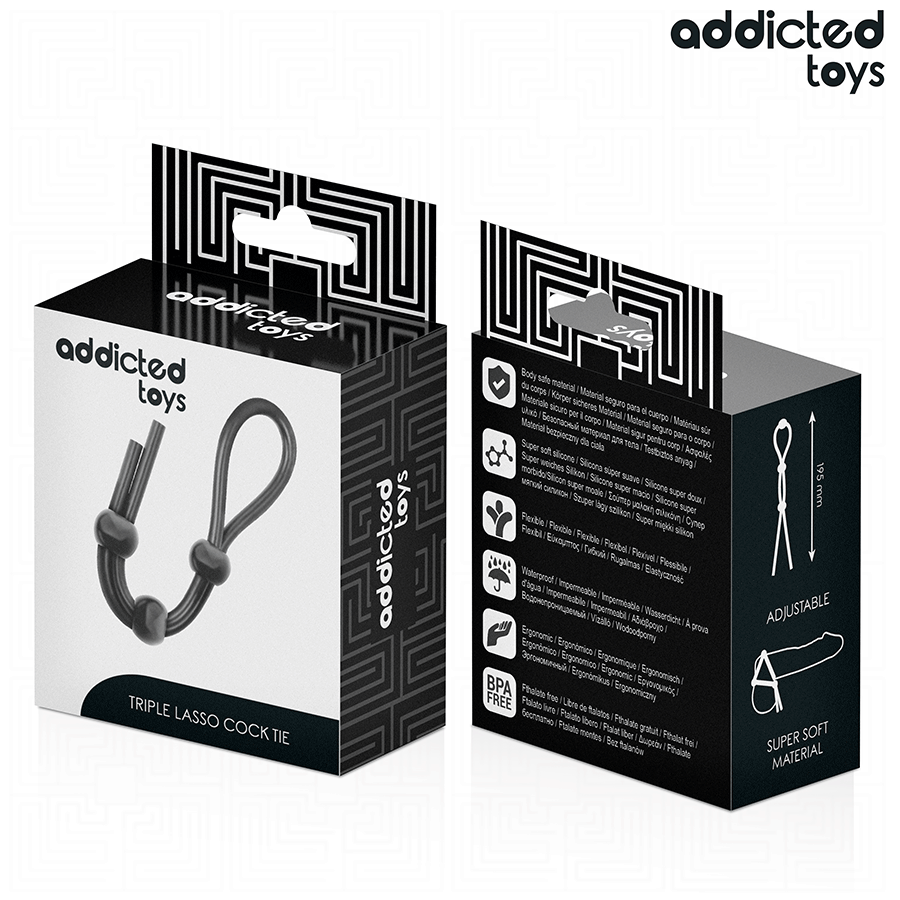 Cockring Corde Silicone Triple Boucle Ajustable - Addicted Toys