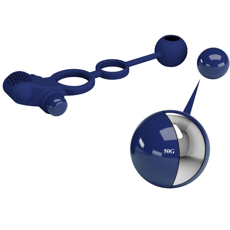 Cockring Double Anneau Vibrant Remington avec Stimulateur Clitoridien - Pretty Love