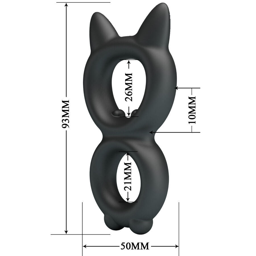 Cockring Double Toran Modèle 20 Silicone Ajustable - Crazy Bull