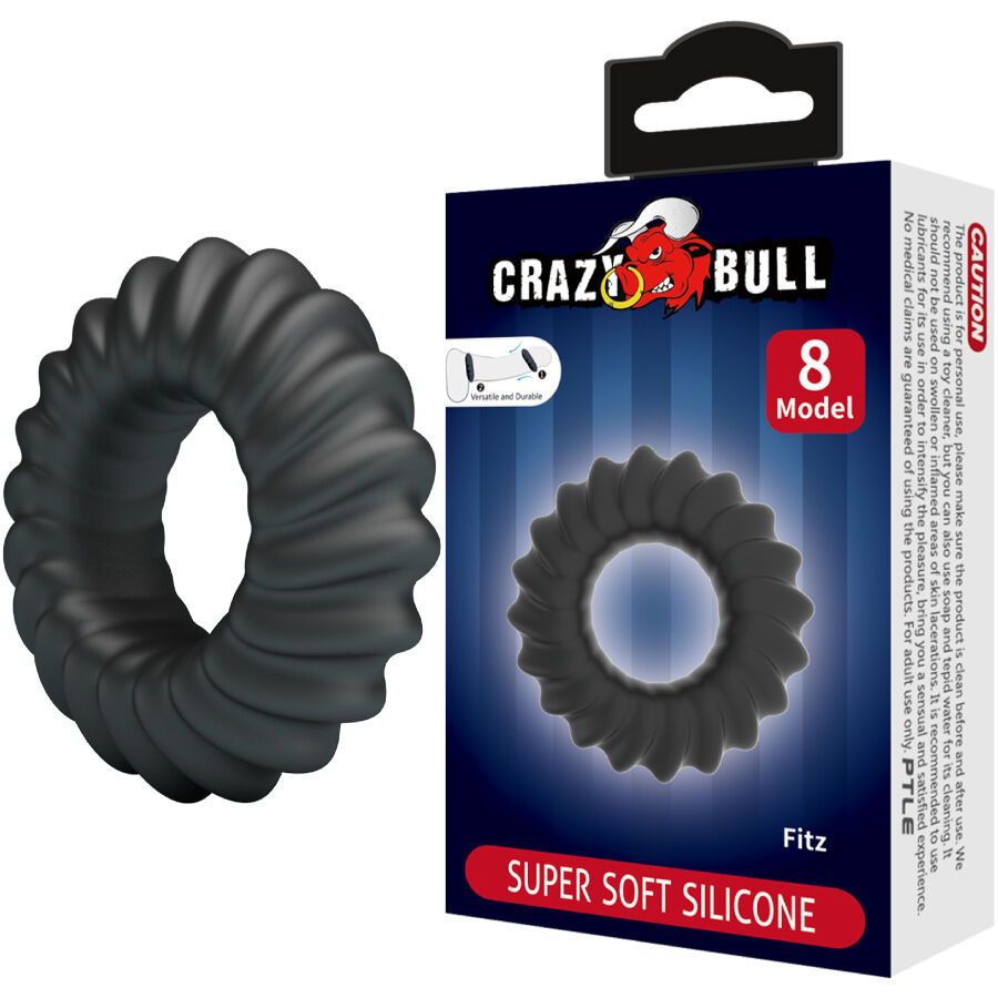 Cockring Fitz Modèle 8 Silicone Souple Ajustable - Crazy Bull