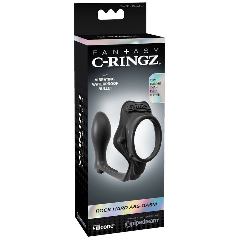 Cockring Plug Prostate Rock Hard Ass-Gasm Silicone Double Action - Fantasy