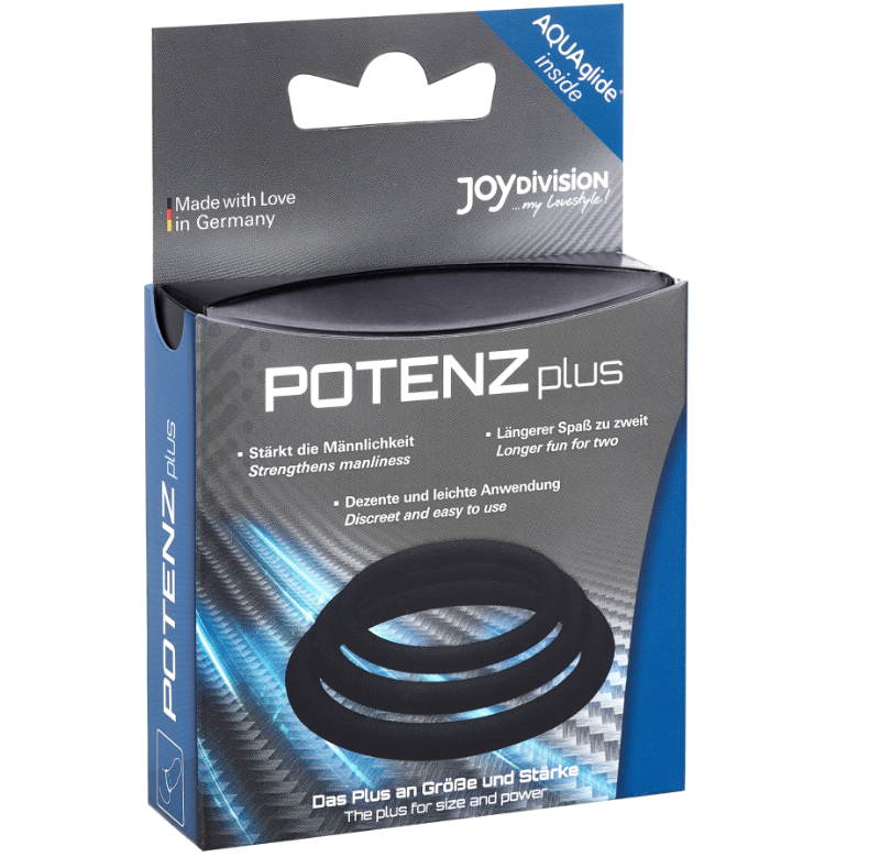 Cockring POTENZduo Plus Lot de 3 Anneaux Silicone S M L - Joydivision