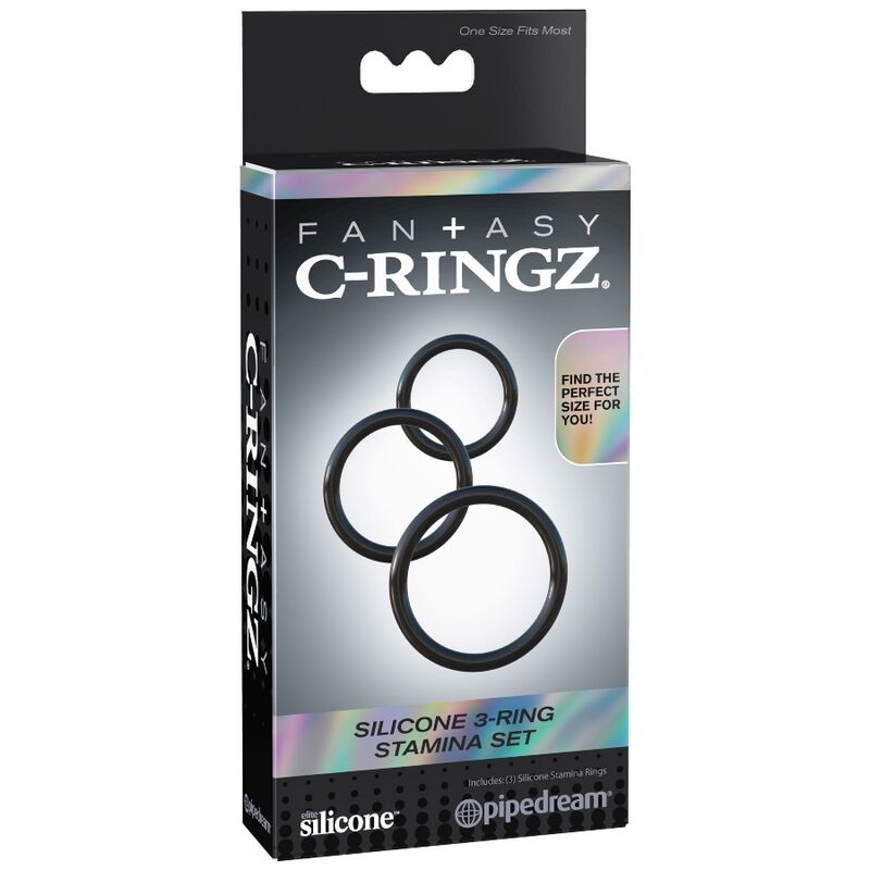 Cockring Set 3 Anneaux Stamina Silicone Extensible Débutant - Fantasy C-Ringz