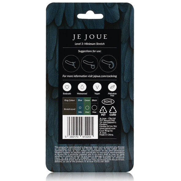 Cockring Souple Silicone Bleu Niveau Débutant Confortable - Je Joue