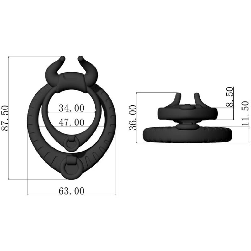 Cockring Vibrant Bull's Pasion Silicone Étanche Submersible - Armony