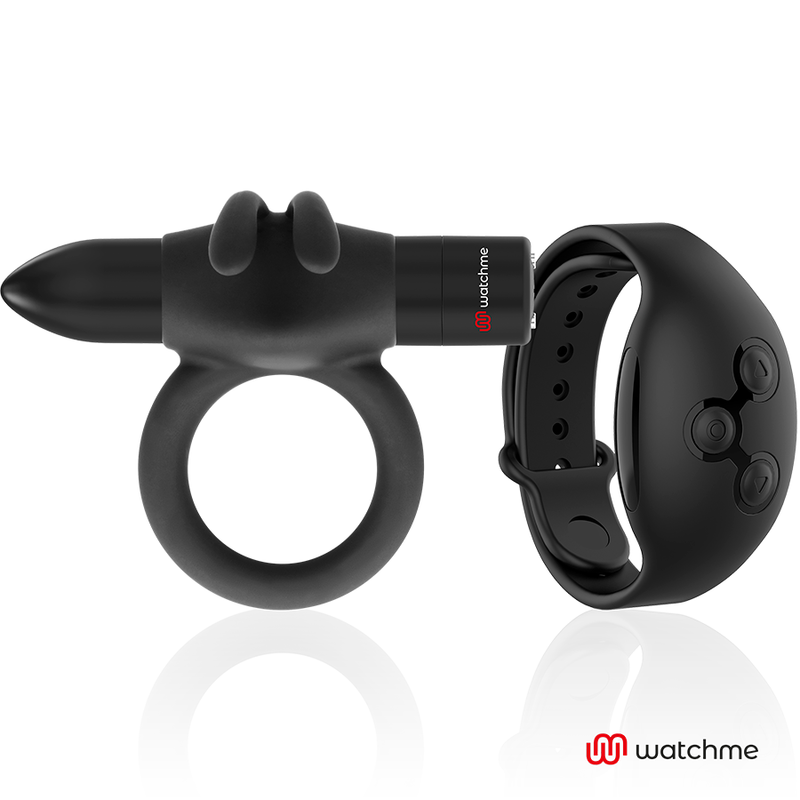 Cockring Vibrant Connecté Agron WatchMe 10 Modes Rechargeable - Black&Silver