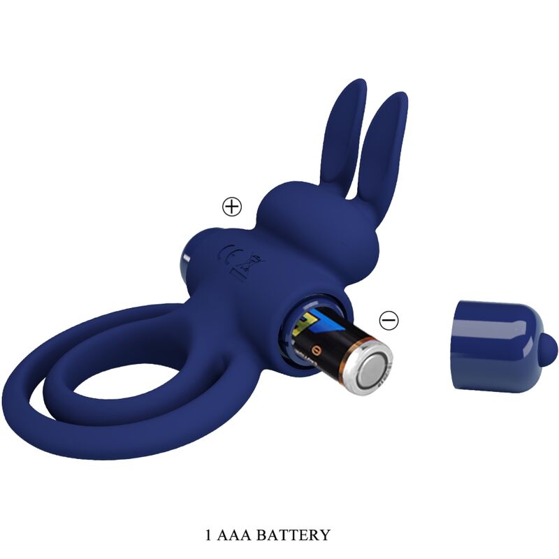 Cockring Vibrant Darey Lapin Silicone 10 Modes Stimulateur Clitoridien - Pretty Love