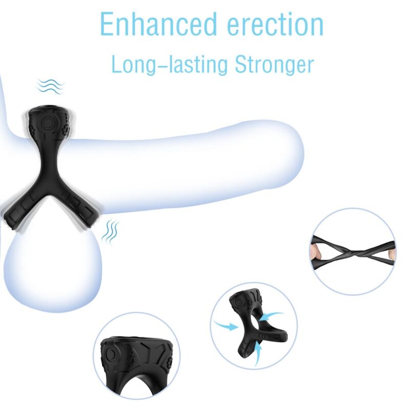 Cockring Vibrant Multiposition 9 Modes Rechargeable USB Étanche - Armony