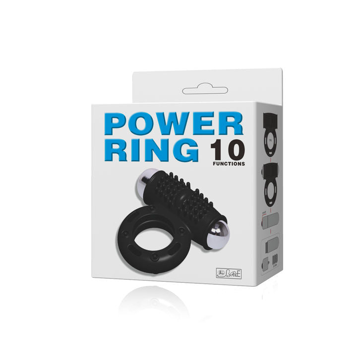 Cockring Vibrant Power Ring 10 Modes Bille Amovible Extensible - Baile