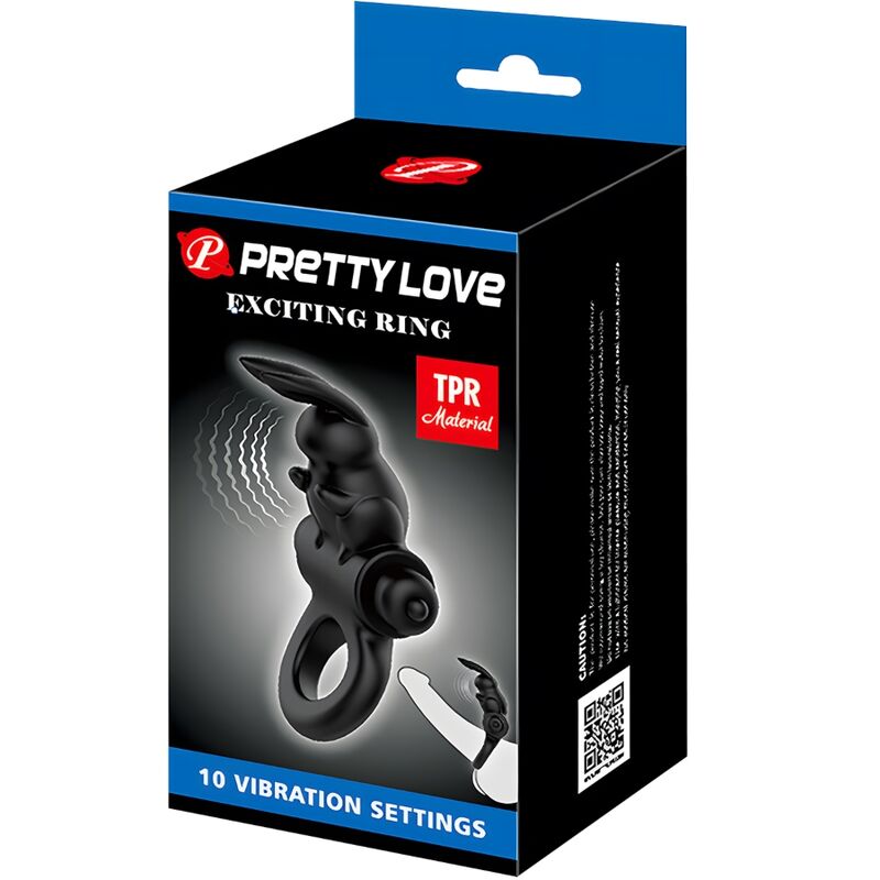 Cockring Vibrant Rabbit 10 Vibrations Stimulation Clitoridienne - Pretty Love