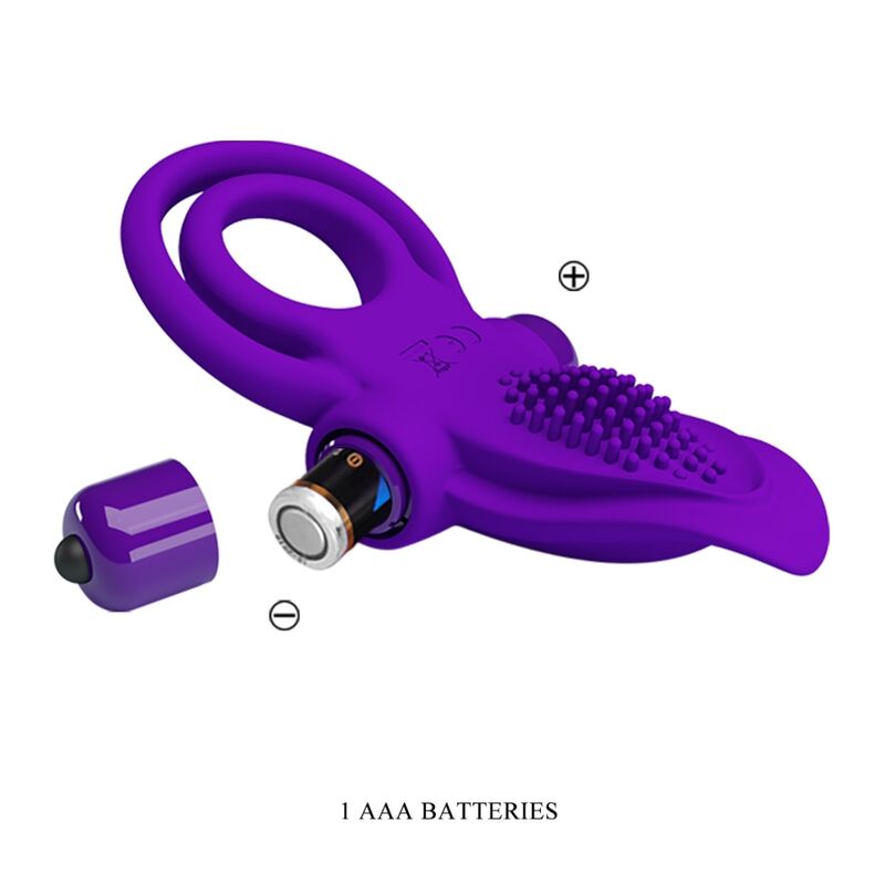Cockring Vibrant Silicone 10 Modes Rechargeable Violet - Pretty Love
