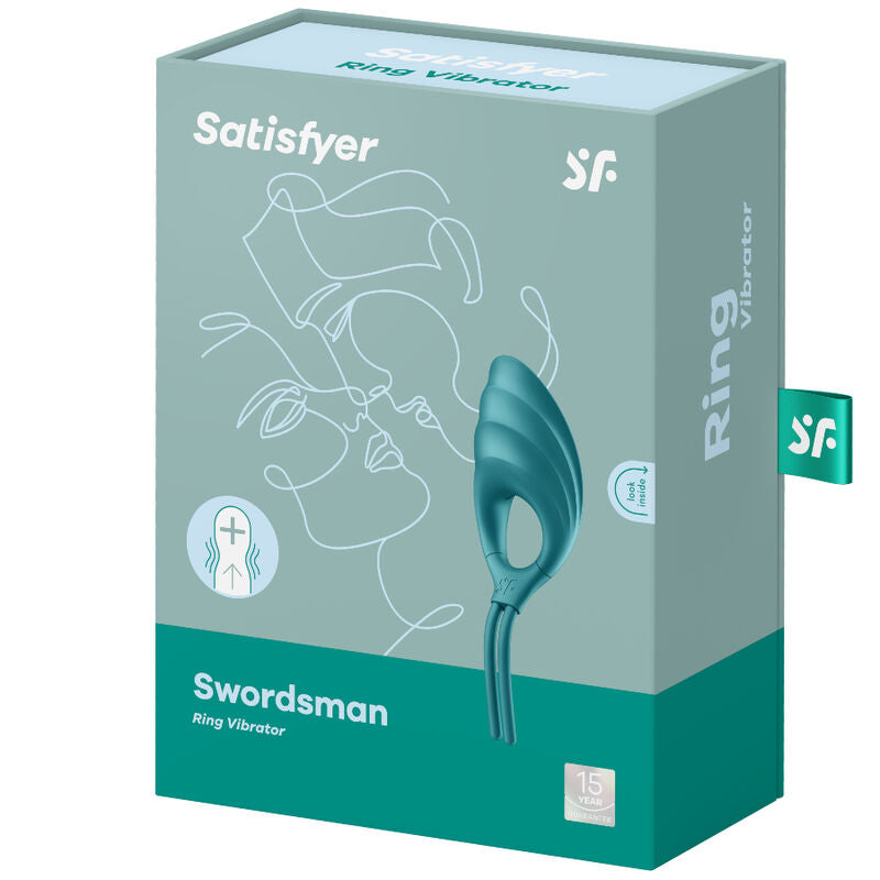 Cockring Vibrant Swordsman Réglable 12 Modes IPX7 Vert - Satisfyer