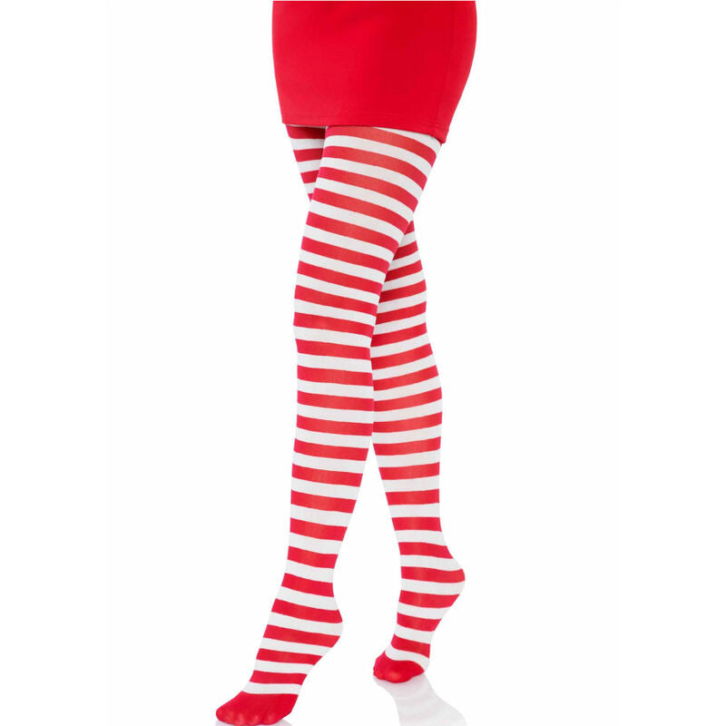 Collants Fantaisie Rayures Rouge et Blanc Taille Unique - Leg Avenue