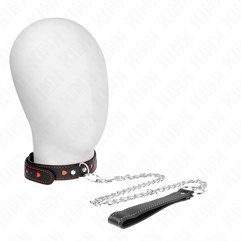 Collier BDSM avec Laisse Bracelet Détails Cœur Réglable 65 cm - Kink