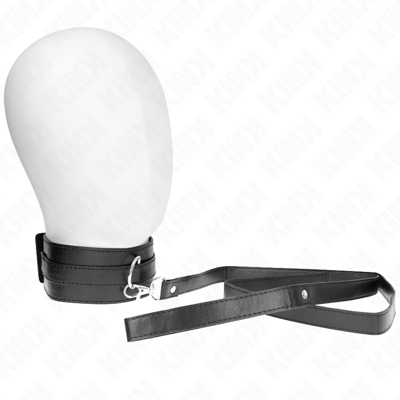 Collier BDSM avec Laisse Cuir Réglable 36-43 cm - Kink