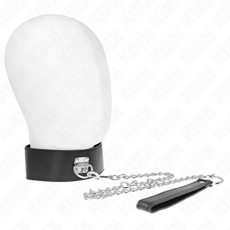 Collier BDSM Basic avec Laisse 65 cm Réglable - Kink