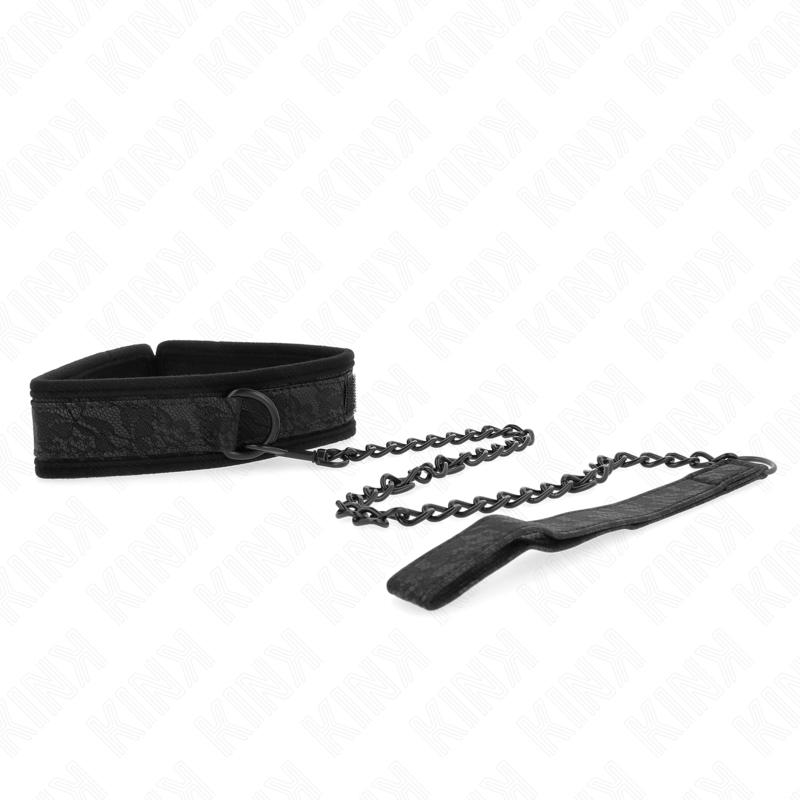 Collier BDSM Basic avec Laisse 77 cm Ajustable Cuir - Kink