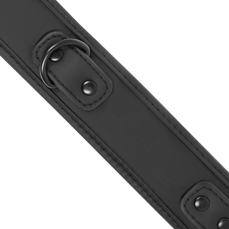 Collier BDSM Chaîne Laisse Néoprène Cuir Vegan Sans Nickel - Fetish Submissive