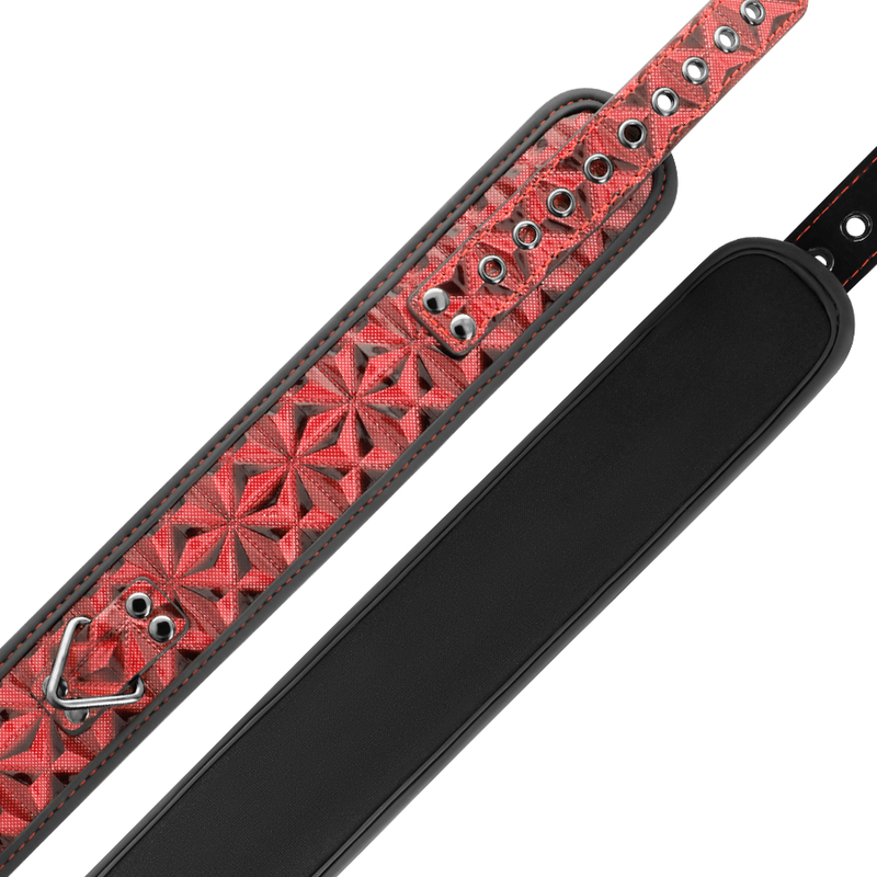 Collier BDSM Cuir Végan Doublure Néoprène Édition Rouge - Begme