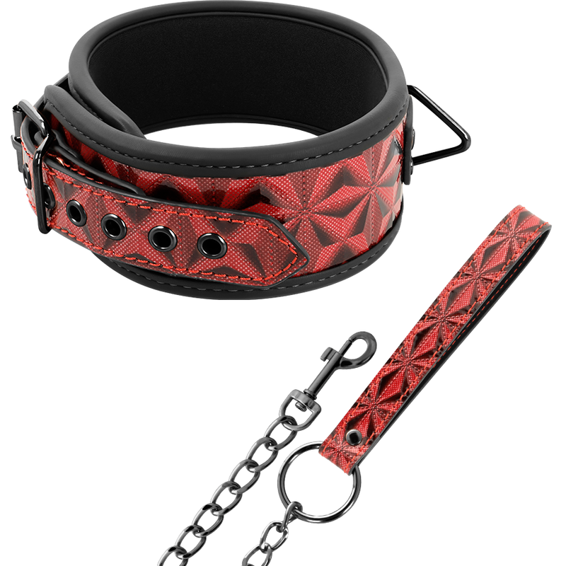 Collier BDSM Cuir Végan Doublure Néoprène Édition Rouge - Begme