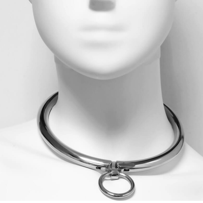Collier BDSM Métal Chromé Fermeture à Combinaison 3 Chiffres - Metal Hard