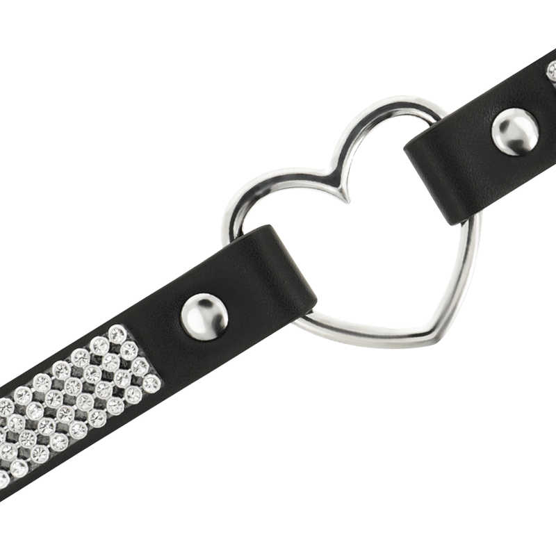 Collier BDSM Ras de Cou Cuir Vegan Pendentif Cœur Réglable - Coquette