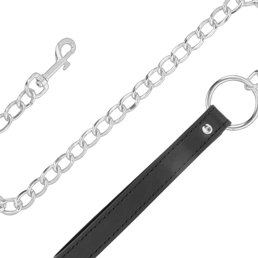 Collier de Posture BDSM Rembourré avec Laisse Cuir Verrouillable - Darkness