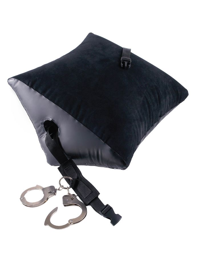 Coussin de Position BDSM Gonflable avec Menottes Métalliques - Fetish Fantasy