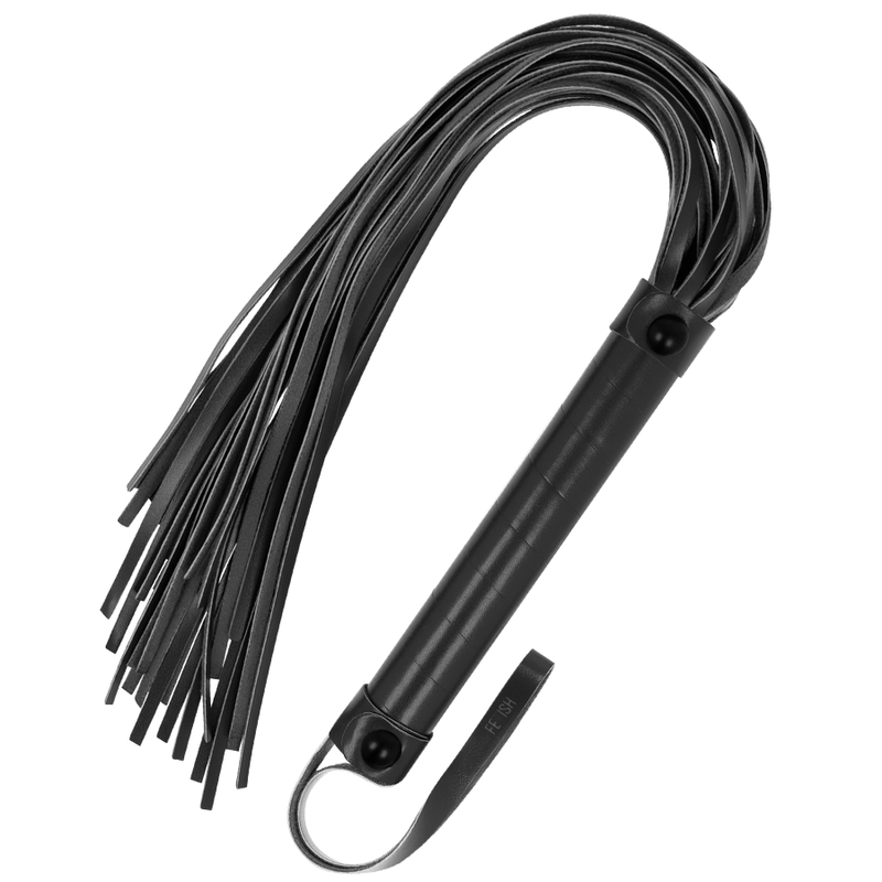 Cravache BDSM Cuir Végétalien Néoprène Sans Nickel 28 cm - Fetish Submissive