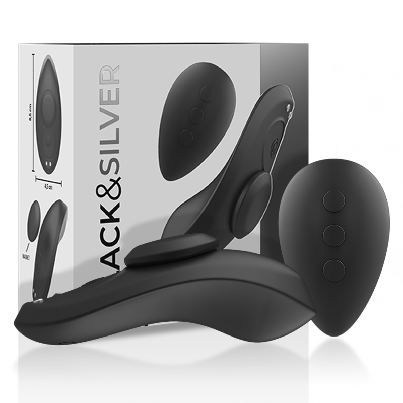 Culotte Vibrante Rechargeable Preston Fixation Magnétique IPX7 - Black&Silver