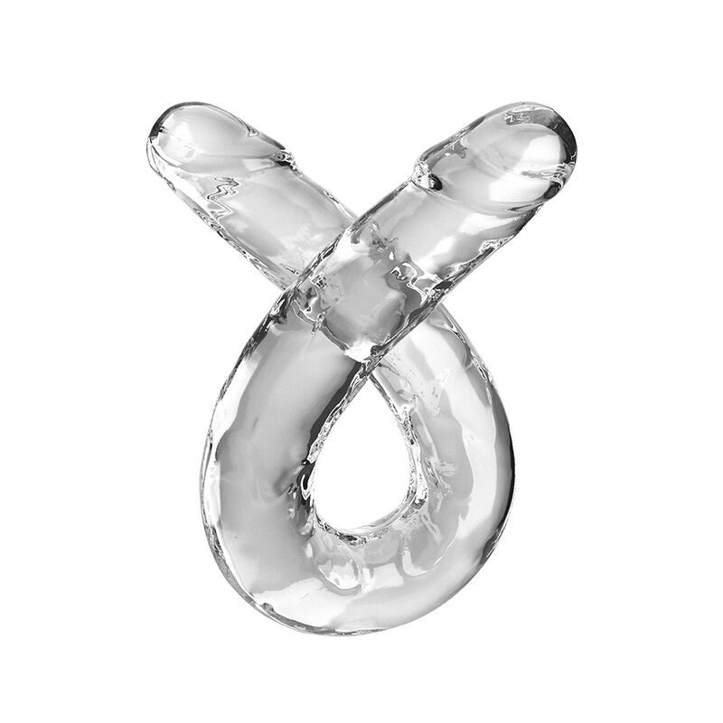 Double Gode Réaliste Double Trouble Transparent - King Cock