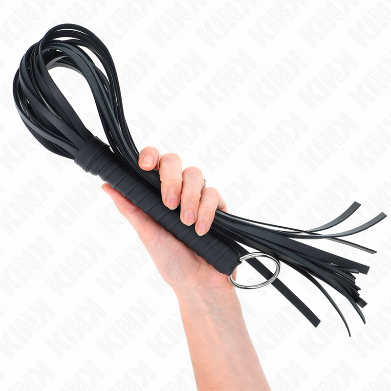Fouet BDSM avec Anneau de Maintien 65 cm Cuir Synthétique - Kink