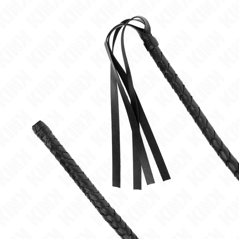 Fouet BDSM Long avec Billes 110 cm Cuir et Synthétique - Kink