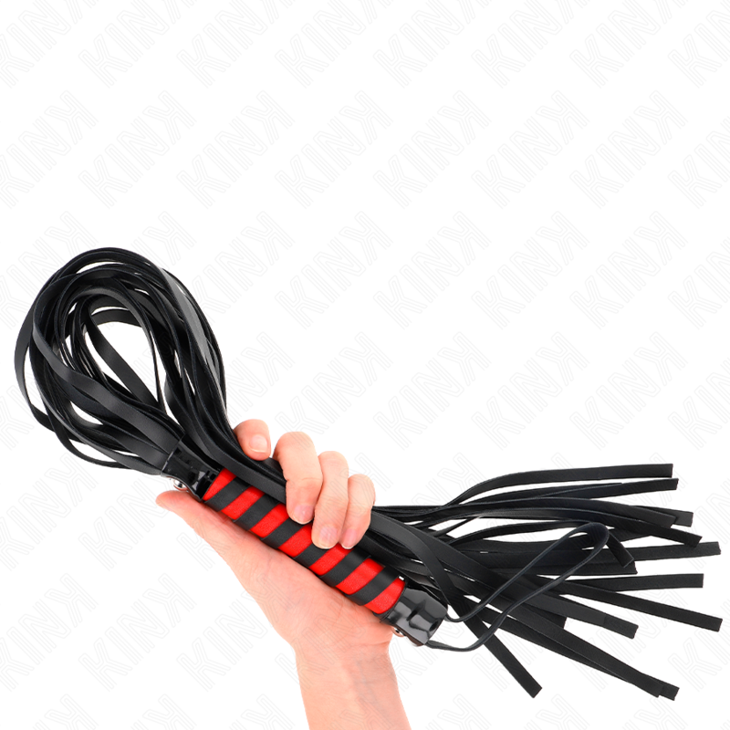 Fouet BDSM Long Rayé 70 cm Poignée Ergonomique - Kink