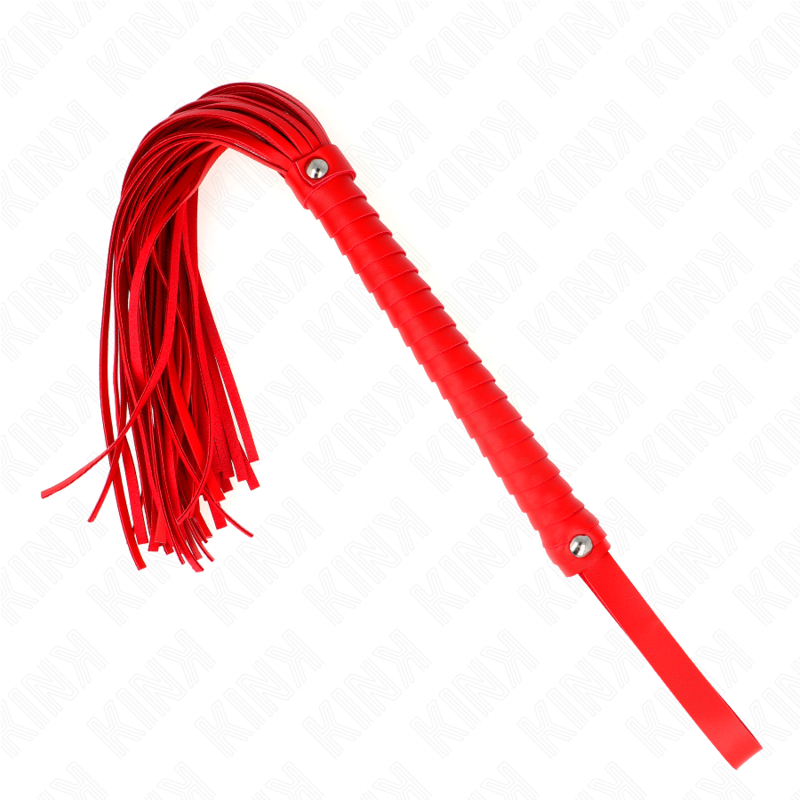 Fouet BDSM Manche Texturé Cuir et PVC 48,5 cm - Kink