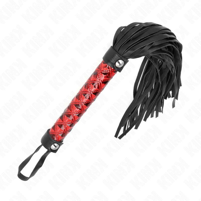 Fouet BDSM Motif Diamant 40 cm Poignée Ergonomique - Kink