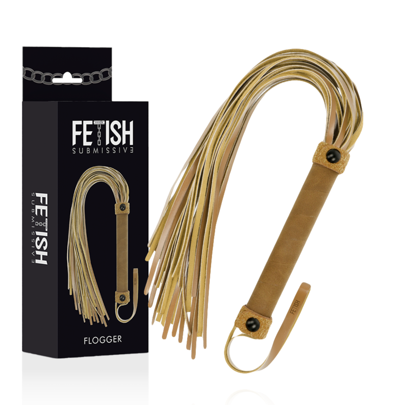 Fouet BDSM Origin Cuir Vegan Manche Sans Nickel 28 cm - Fetish Submissive